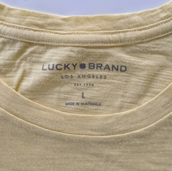 NWT Lucky Brand Happy Go Lucky Smiley Graphic Tee, Yellow L - Picture 3 of 5